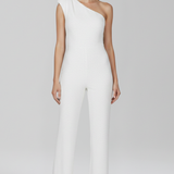 Damen-Jumpsuit mit schulterfreiem Ausschnitt und strukturiertem Oberflächenfinish