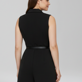 Damen-Jumpsuit mit V-Ausschnitt und Taillengürtel