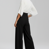 Damen-Jumpsuit mit V-Ausschnitt und weitem Bein