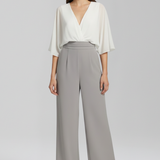 Damen-Jumpsuit mit V-Ausschnitt und weitem Bein