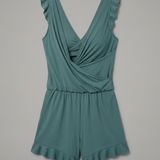 Damen-Jumpsuit mit V-Ausschnitt und floralem Muster