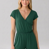 Damen-Jumpsuit mit V-Ausschnitt und floralem Muster