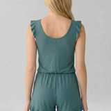Damen-Jumpsuit mit V-Ausschnitt und floralem Muster