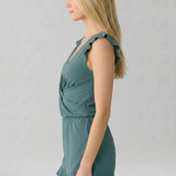Damen-Jumpsuit mit V-Ausschnitt und floralem Muster