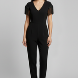 Damen-Jumpsuit mit V-Ausschnitt und Fransen-Schultern