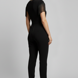 Damen-Jumpsuit mit V-Ausschnitt und Fransen-Schultern