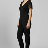 Damen-Jumpsuit mit V-Ausschnitt und Fransen-Schultern
