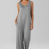 Damen-Jumpsuit mit V-Ausschnitt und seitlichen Taschen