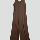 Damen-Jumpsuit mit V-Ausschnitt und ärmellosem Schnitt