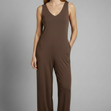 Damen-Jumpsuit mit V-Ausschnitt und ärmellosem Schnitt