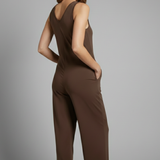 Damen-Jumpsuit mit V-Ausschnitt und ärmellosem Schnitt