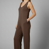 Damen-Jumpsuit mit V-Ausschnitt und ärmellosem Schnitt