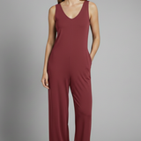Damen-Jumpsuit mit V-Ausschnitt und ärmellosem Schnitt