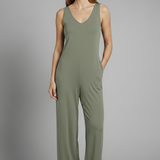 Damen-Jumpsuit mit V-Ausschnitt und ärmellosem Schnitt