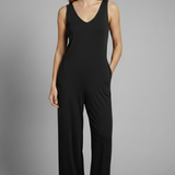 Damen-Jumpsuit mit V-Ausschnitt und ärmellosem Schnitt