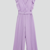 Damen-Jumpsuit mit V-Ausschnitt und Taillengürtel
