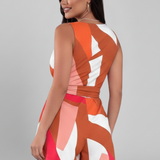 Damen-Jumpsuit mit Wickelausschnitt und bedrucktem Finish