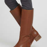 Damen Knöchelhohe Stiefel mit runder Zehenpartie und Blockabsatz