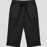 Damen Knielange Hose mit Hoher Taille und Geraden Beinen