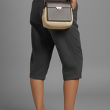 Damen Knielange Hose mit Hoher Taille und Geraden Beinen