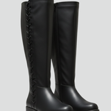 Damen-Knöchelstiefel mit Schnürung und einfarbigem Schaft