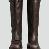 Damen Knielange Plateau-Stiefel mit seitlichem Reißverschluss