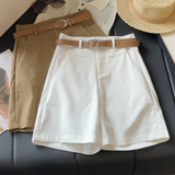Damen Knielange Shorts mit Gürtelschlaufen und Seitentaschen