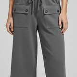 Damen Knie-lange Shorts mit elastischem Bund und Taschen