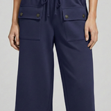 Damen Knie-lange Shorts mit elastischem Bund und Taschen