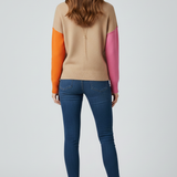 Damen Strickpullover mit hohem Kragen und gerippten Bündchen