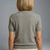 Damen Strickoberteil mit Rundhalsausschnitt und geripptem Saum