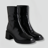 Damen Leder Stiefeletten mit Blockabsatz für den Herbst
