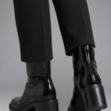 Damen Leder Stiefeletten mit Blockabsatz für den Herbst