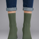 Damen Leder Stiefeletten mit Slip-On Design für den Herbst