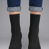 Damen Leder Stiefeletten mit Slip-On Design für den Herbst