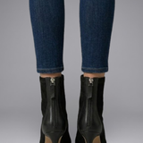 Damen Leder Stiefeletten mit Reißverschluss für den Herbst