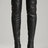 Damen Lederstiefel mit Reißverschluss und schmalem Absatz