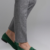 Damen Leder Flache Slipper mit Slip-On Design für den Alltag