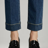 Damen Leder Loafer Pumps mit Quasten-Detail und Blockabsatz