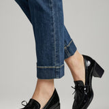Damen Leder Loafer Pumps mit Quasten-Detail und Blockabsatz