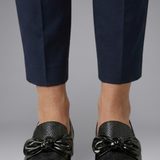 Damen Leder Slipper mit Schleifendetail und zum Hineinschlüpfen