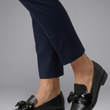 Damen Leder Slipper mit Schleifendetail und zum Hineinschlüpfen