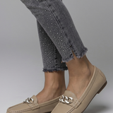 Damen Leder Slipper mit Leder-Obermaterial für den Alltag