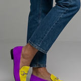 Damen Leder Slipper mit Metall-Detail für den ganzjährigen Gebrauch