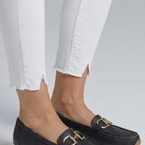 Damen Leder Slipper mit Metall-Detail für den Alltag