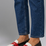 Damen Leder Slipper mit spitzem Zehenbereich für den Alltag