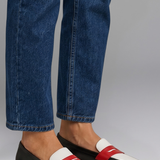 Damen Leder Slipper mit spitzem Zehenbereich für den Alltag