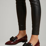Damen Leder Slipper mit Slip-On Design und flexibler Sohle