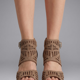 Damen Leder Sandalen mit Knöchelriemen für den Sommer