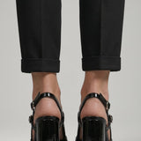 Damen Leder Sandalen mit Schnallenverschluss und Spitzzehe